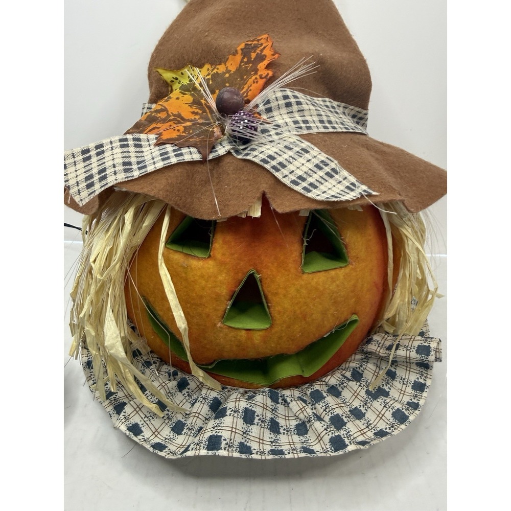 Vintage 90s Fiber Optic Jack O Lantern Pumpkin All Hallows Eve Fall Halloween - Picture 9 of 12